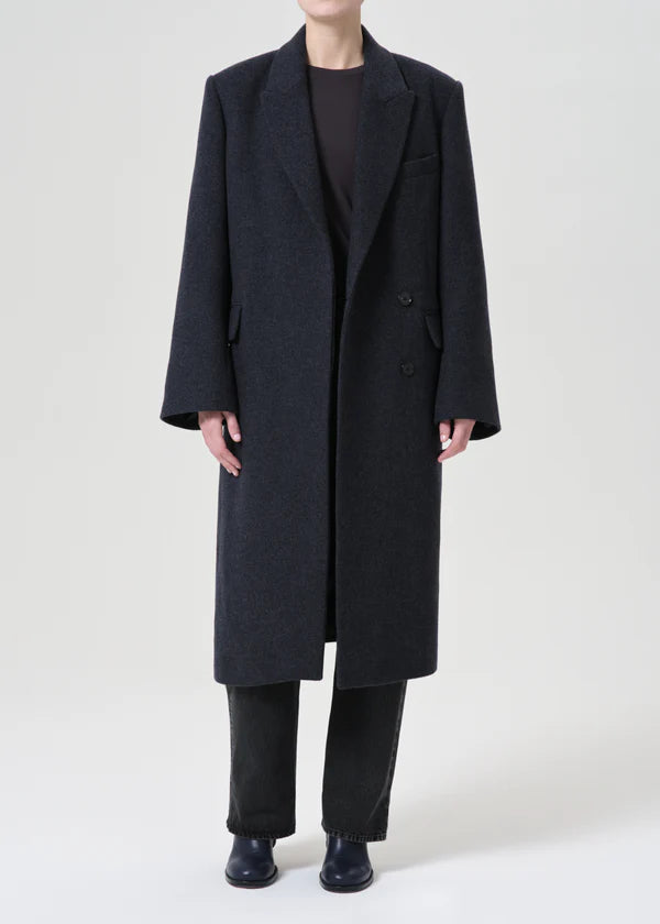 AGOLDE Ria Coat, long coat, wool coat, trench coat, outerwear, women's clothing