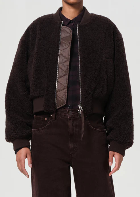 AGOLDE Iona Skye Jacket, bomber, jacket, outerwear, sherpa jacket, women's clothing