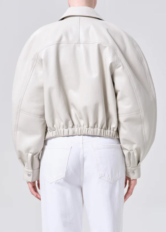 AGOLDE Leather Dixon Cocoon Bomber, leather bomber, jacket, leather jacket, women's clothing