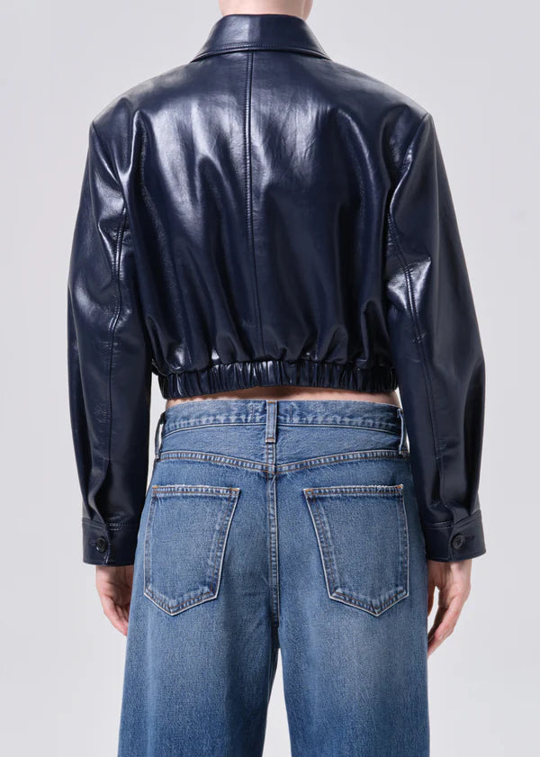 GOLDE Nahla Cropped Jacket, leather jacket, jacket, cropped leather jacket, outerwear, women's clothing