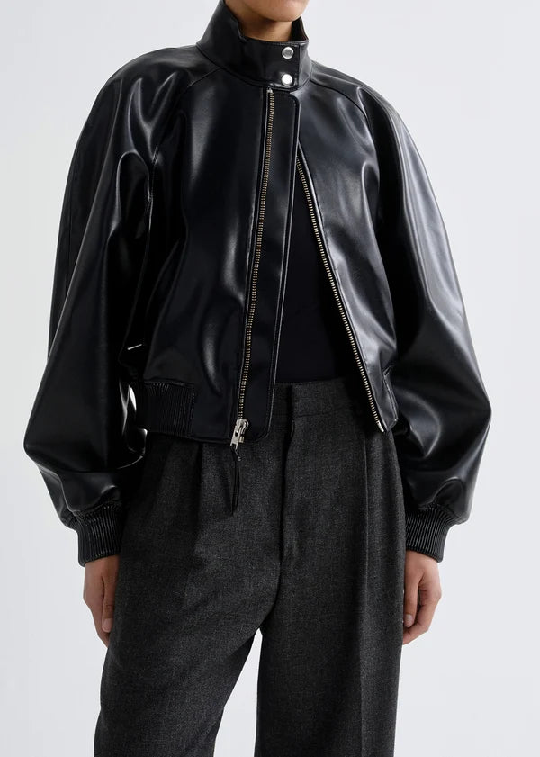 AGOLDE Nova Bomber Jacket, leather jacket, leather bomber jacket, women's outerwear