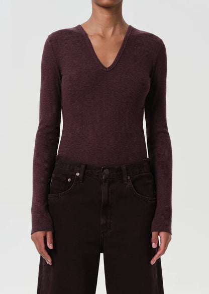 AGOLDE Darla Bodysuit, bodysuit, body suit, long sleeved top, women's clothing
