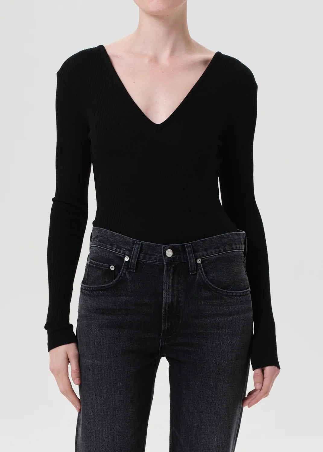 AGOLDE Darla Bodysuit, bodysuit, body suit, long sleeved top, women's clothing