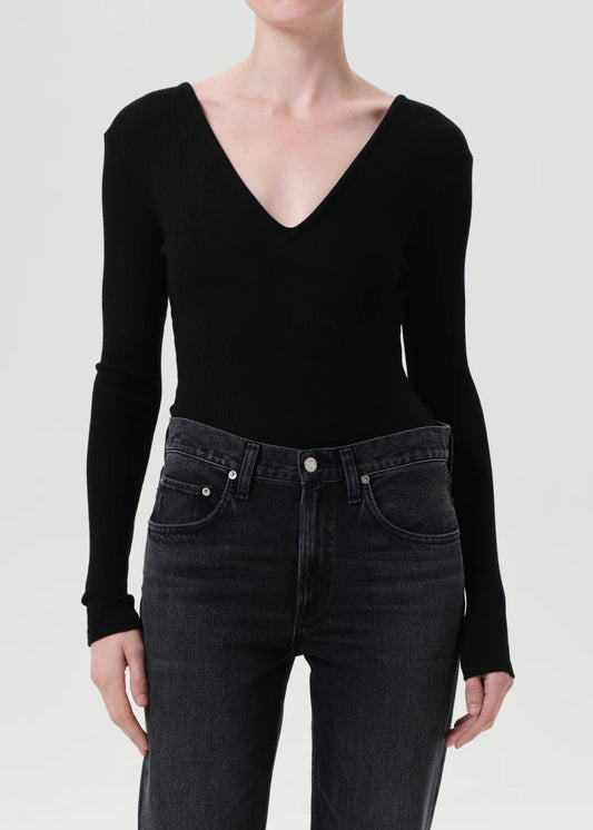 AGOLDE Darla Bodysuit, bodysuit, body suit, long sleeved top, women's clothing