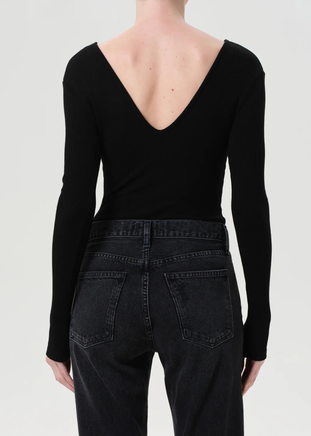 AGOLDE Darla Bodysuit, bodysuit, body suit, long sleeved top, women's clothing