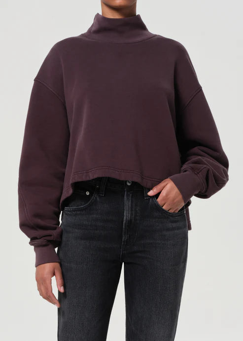 AGOLDE Isra Sweatshirt, mock neck sweatshirt, sweatshirt, top, women's clothing
