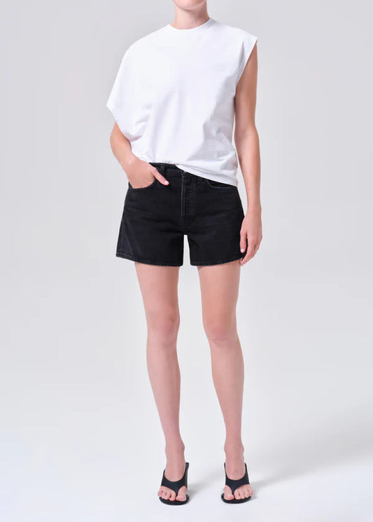 AGOLDE Parker Long Short, shorts, denim shorts, relaxed fit shorts, women's clothing