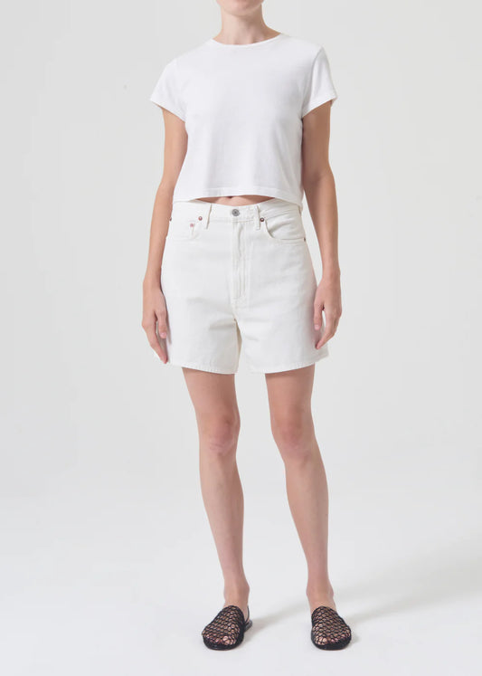 AGOLDE Stella Short, denim shorts, white denim shorts, high waist shorts, women's clothing