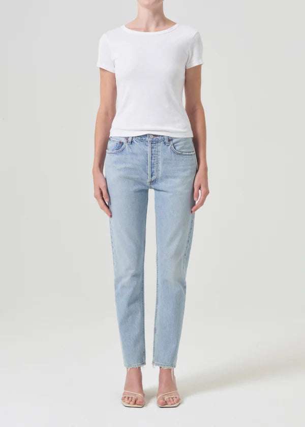 AGOLDE Austin Jean, mid-rise waist denim, slim tapered leg, denim jeans, women's clothing