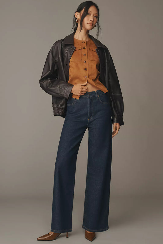 AGOLDE Ren in Reissue, high rise denim, dark denim, wide leg denim, denim jeans, jeans, women's clothing