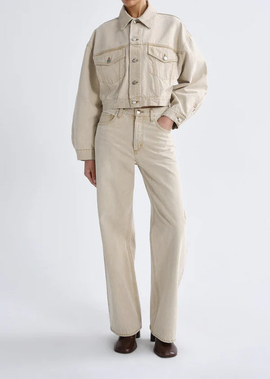 AGOLDE ARC Jean 32" in Arena, mid-rise waist and relaxed curved leg, denim jeans, women's clothing