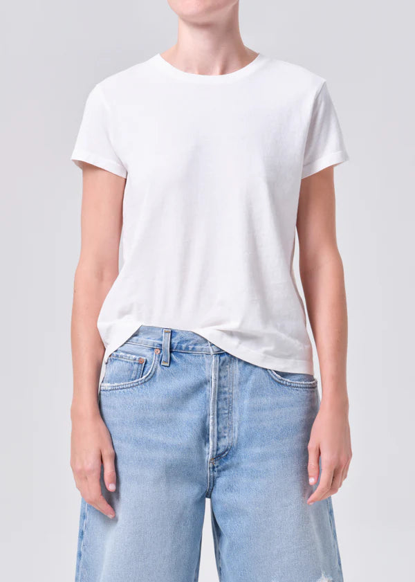 AGOLDE Long Line Adine Tee, t-shirt, white tee, shirt, women's clothing