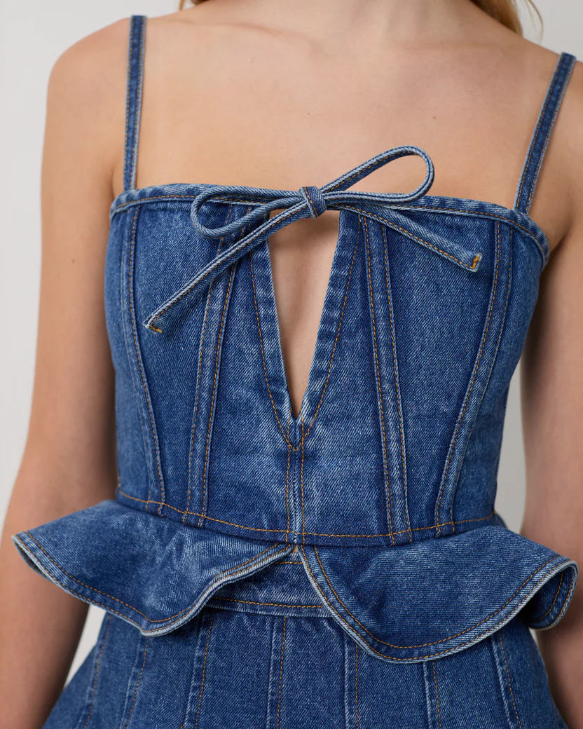 AKNVAS Carmi Denim Top, Bustier top, fun top, denim top, women's clothing