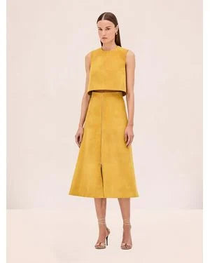 ALEXIS Marni Top, cropped top, suede top, matching set, women's clothing, Bently Skirt, suede skirt