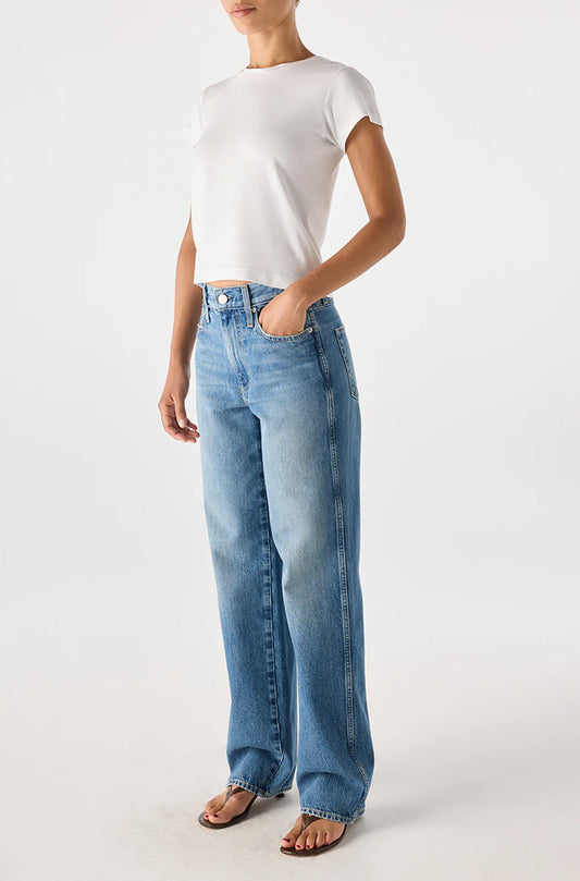 AMO Annette in Current, A high rise straight leg with a subtly slouchy feel, denim jeans, jeans, women's clothing