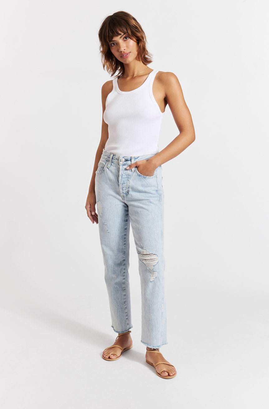 AMO Loverboy jeans, denim jeans, cropped jeans, relaxed fit denim, high-rise & straight leg, women's clothing