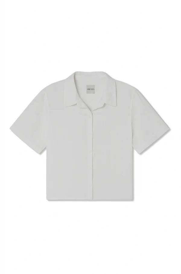 Vir Vita Anais Linen Shirt, linen shirt, short sleeved button down shirt, linen, women's clothing