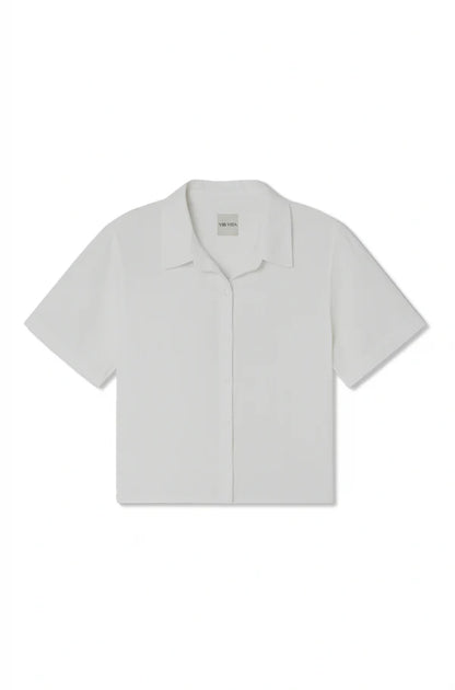 Vir Vita Anais Linen Shirt, linen shirt, short sleeved button down shirt, linen, women's clothing