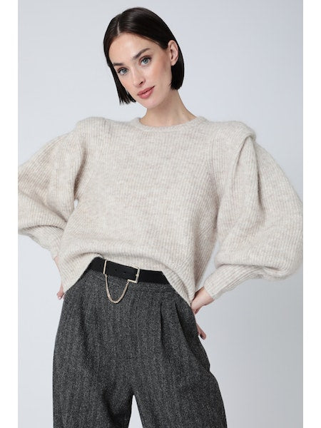 Berenice. Anela Roundneck Sweater, crewneck sweater, balloon sleeved sweater, fashion sweater, women's clothing