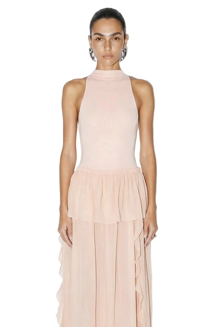 Ronny Kobo Spen Bodysuit in nude offers a sleek, minimalist fit with a high-stretch finish with streamlined silhouette, women's clothing