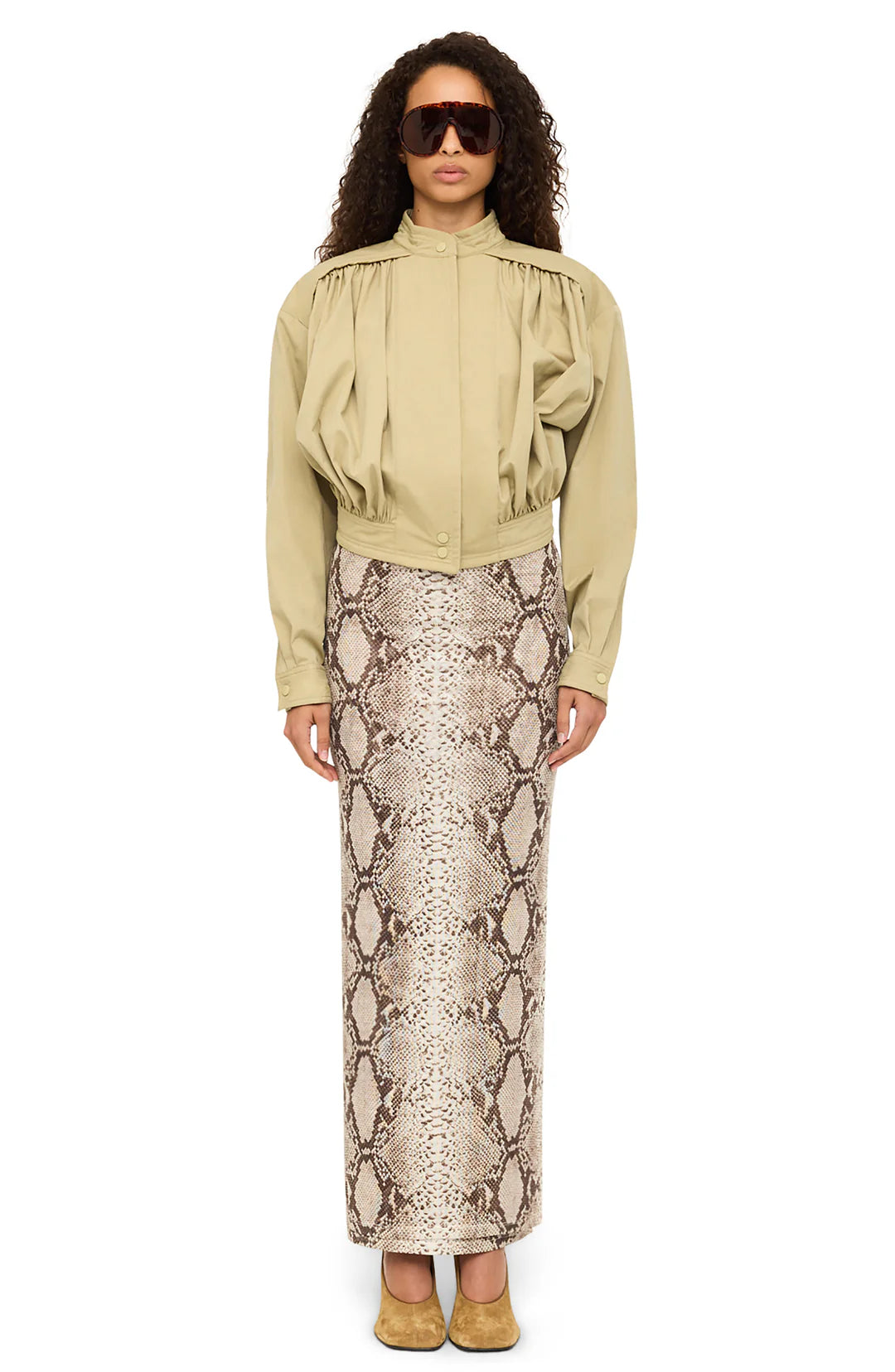 Ronny Kobo Azana Skirt, snake print skirt, long skirt, straight lined skirt, women's clothing