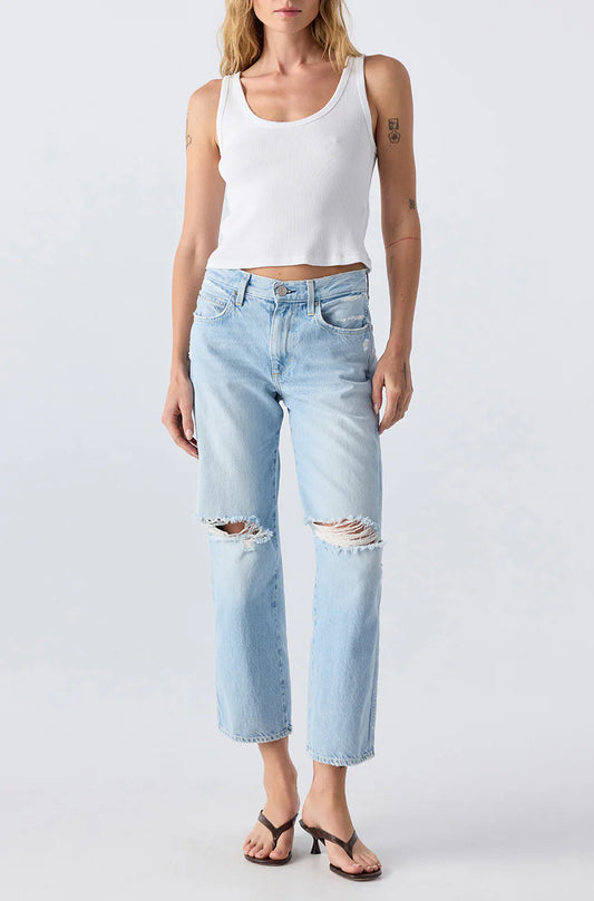 AMO Billie in Sunburn, denim jeans, jeans, cropped jeans, cropped denim, mid rise, women's clothing