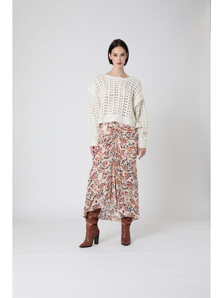 Berenice. Jumea Pleated Print Skirt, skirt, floral skirt, long skirt, women's clothing