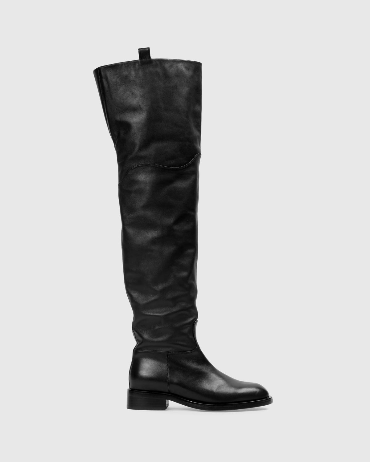 Black Suede Studio Piper Above the Knee Classic Riding Boot, women's shoes