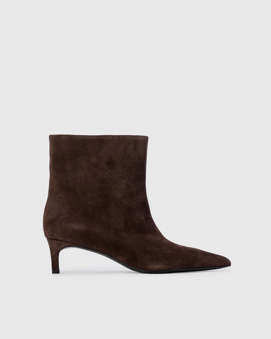 Black Suide Studio Trina 50 Boot, bootie, kitten heel boot, women's shoes