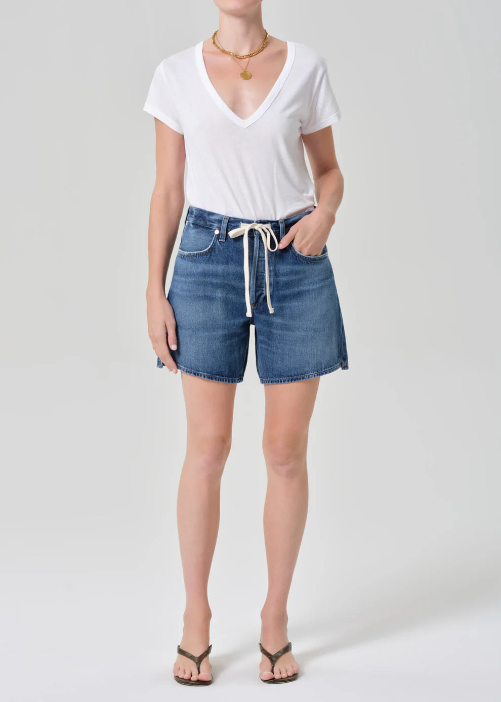 Brynn Drawstring Short in Avant, denim shorts, shorts, relaxed shorts, women's clothing