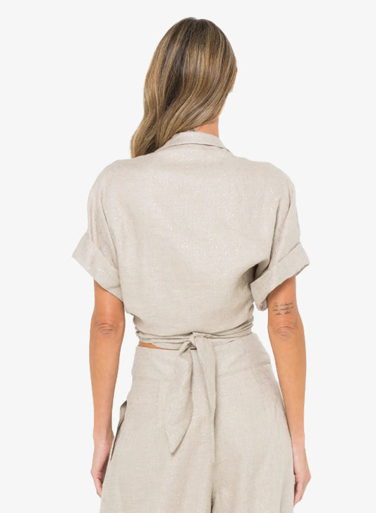 Just Bee Queen Chiara Top, cropped top, shirt, twist tie top, dress shirt, women's clothing