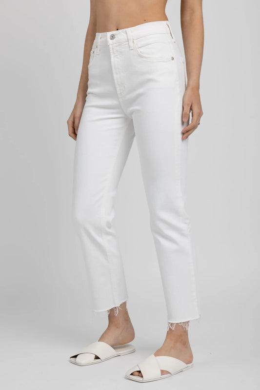 Citizens of Humanity Daphne Crop 26.5" Inseam, high rise denim, white jeans, white denim, women's clothing