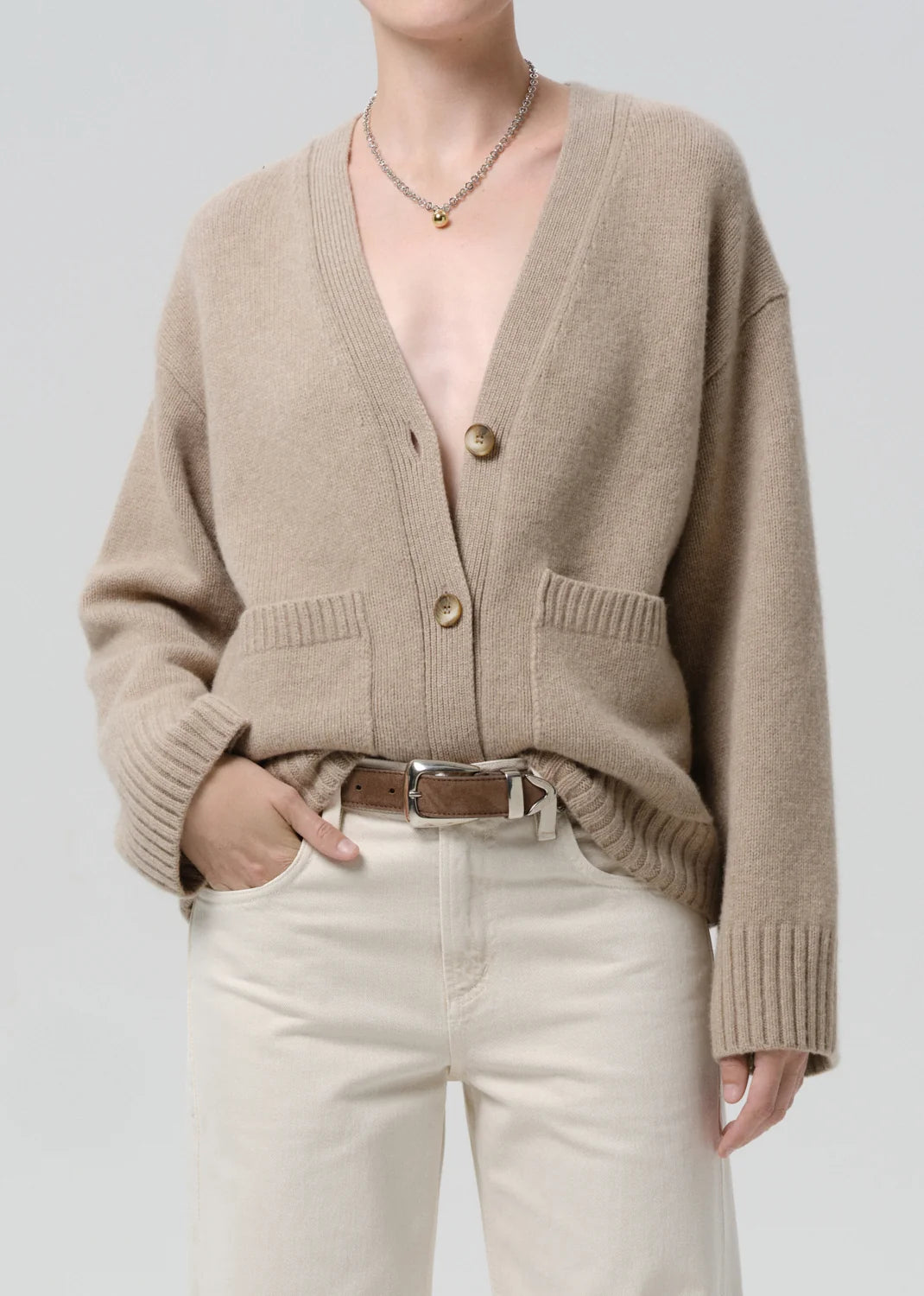Citizens of Humanity Essential Slouchy Cardigan, cardigan sweater, wool-cashmere blend sweater, women's clothing