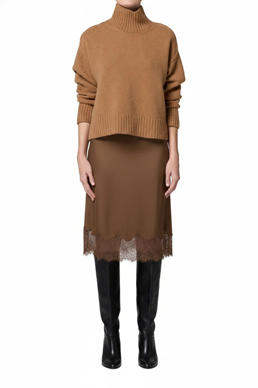 Citizens of Humanity Lace Trimmed Skirt, skirt, cocoa colored lace trimmed skirt, women's clothing