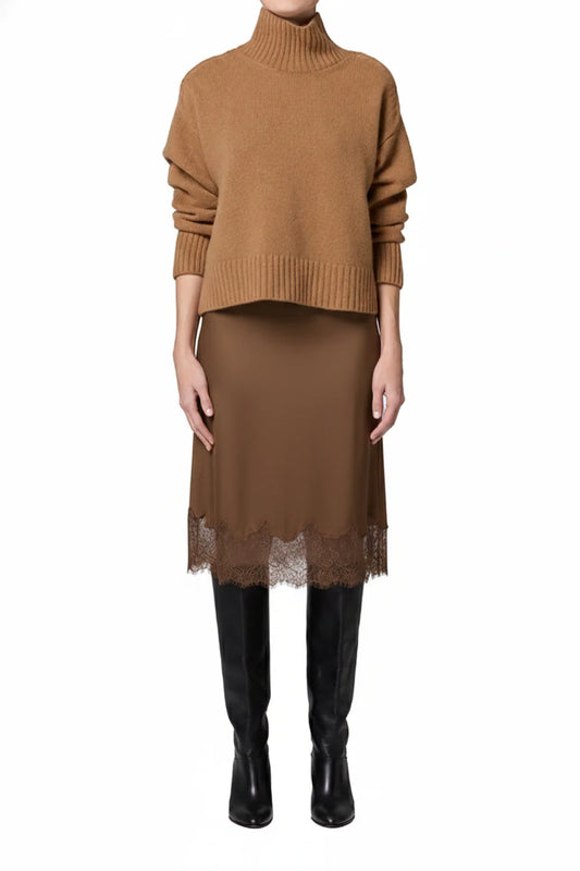 Citizens of Humanity Lace Trimmed Skirt, skirt, cocoa colored lace trimmed skirt, women's clothing