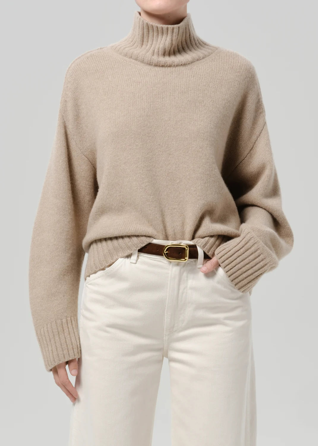 Citizens of Humanity Scout Turtleneck Sweater, chunky turtleneck sweater with ribbed trim, wool cashmere blend, women's clothing