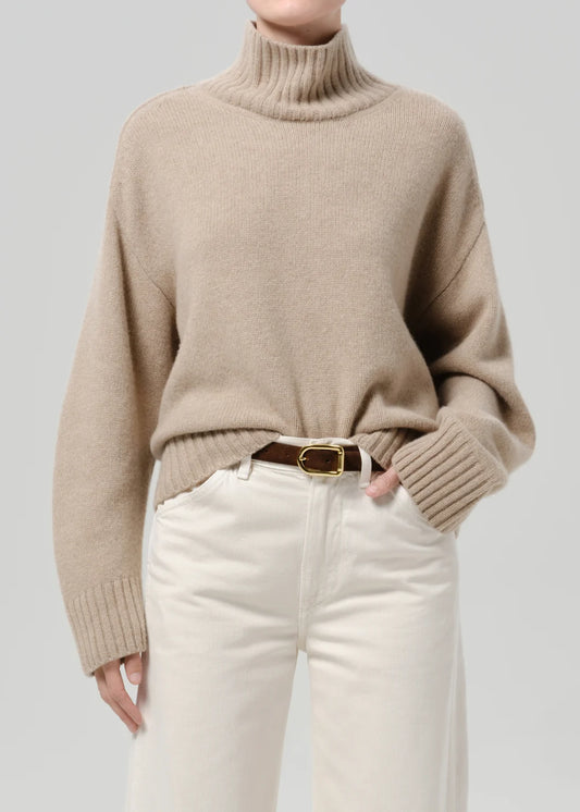 Citizens of Humanity Scout Turtleneck Sweater, chunky turtleneck sweater with ribbed trim, wool cashmere blend, women's clothing