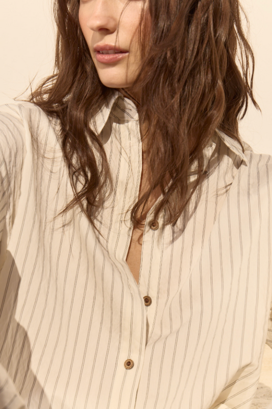 Dèluc Santorini Shirt, button down shirt, striped shirt, long sleeved top, women's clothing