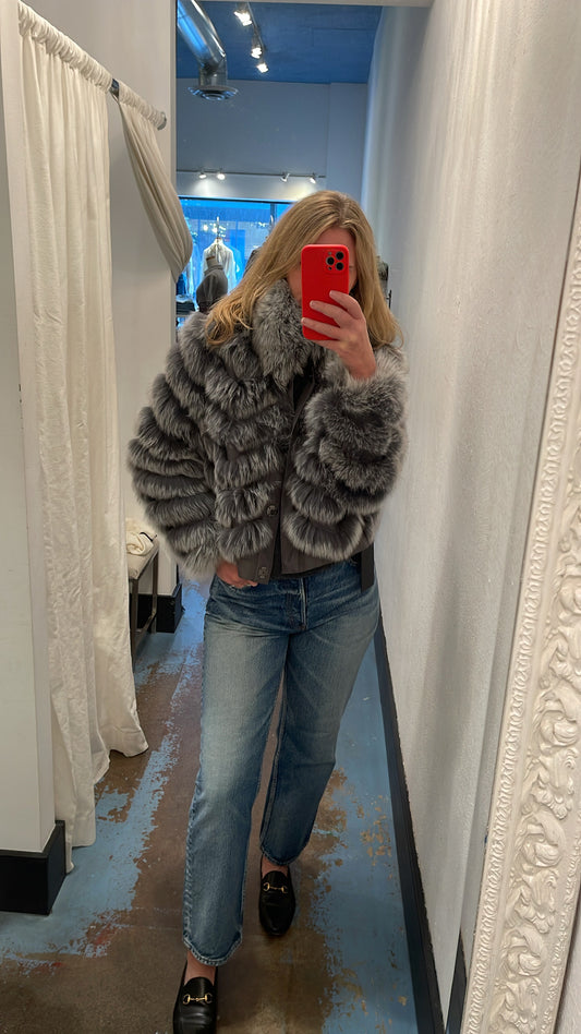 Diomi Design Reversible Fur Bomber Jacket, fur coat, fur jacket, fur bomber, outerwear, women's clothing