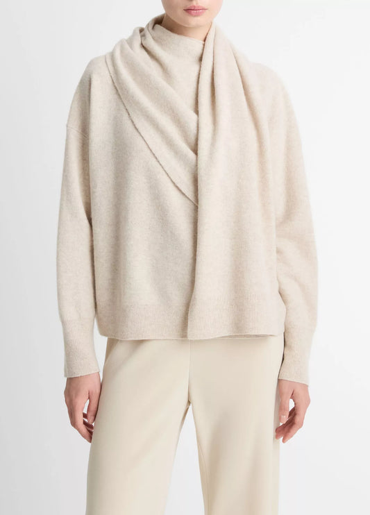 Vince Draped Crew Neck, draped shawl cashmere sweater, sweater, women's clothing