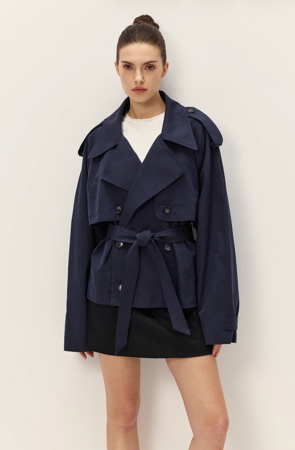 Elodie Eleanor Cropped Trench Coat, cropped coat, trench coat, women's clothing