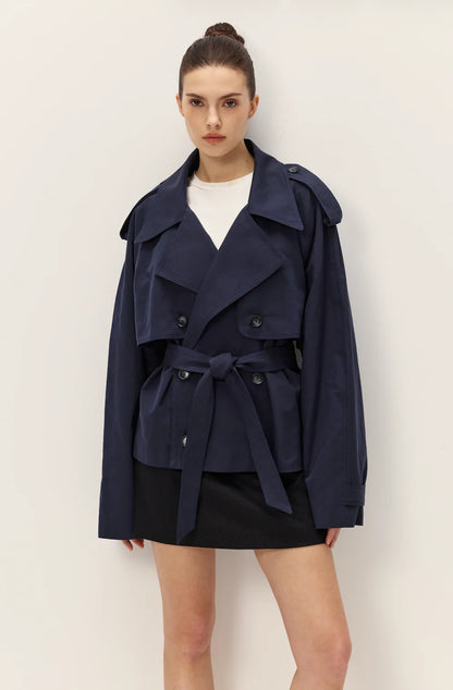 Elodie Eleanor Cropped Trench Coat, cropped coat, trench coat, women's clothing
