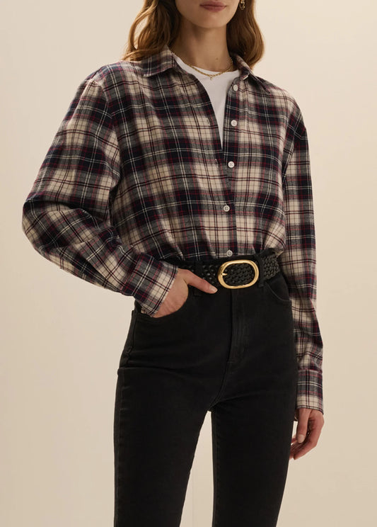 Favorite Daughter The Boyfriend Shirt, A relaxed button-up with a shirt-tail hem, cut in 100% cotton plaid, women's clothing
