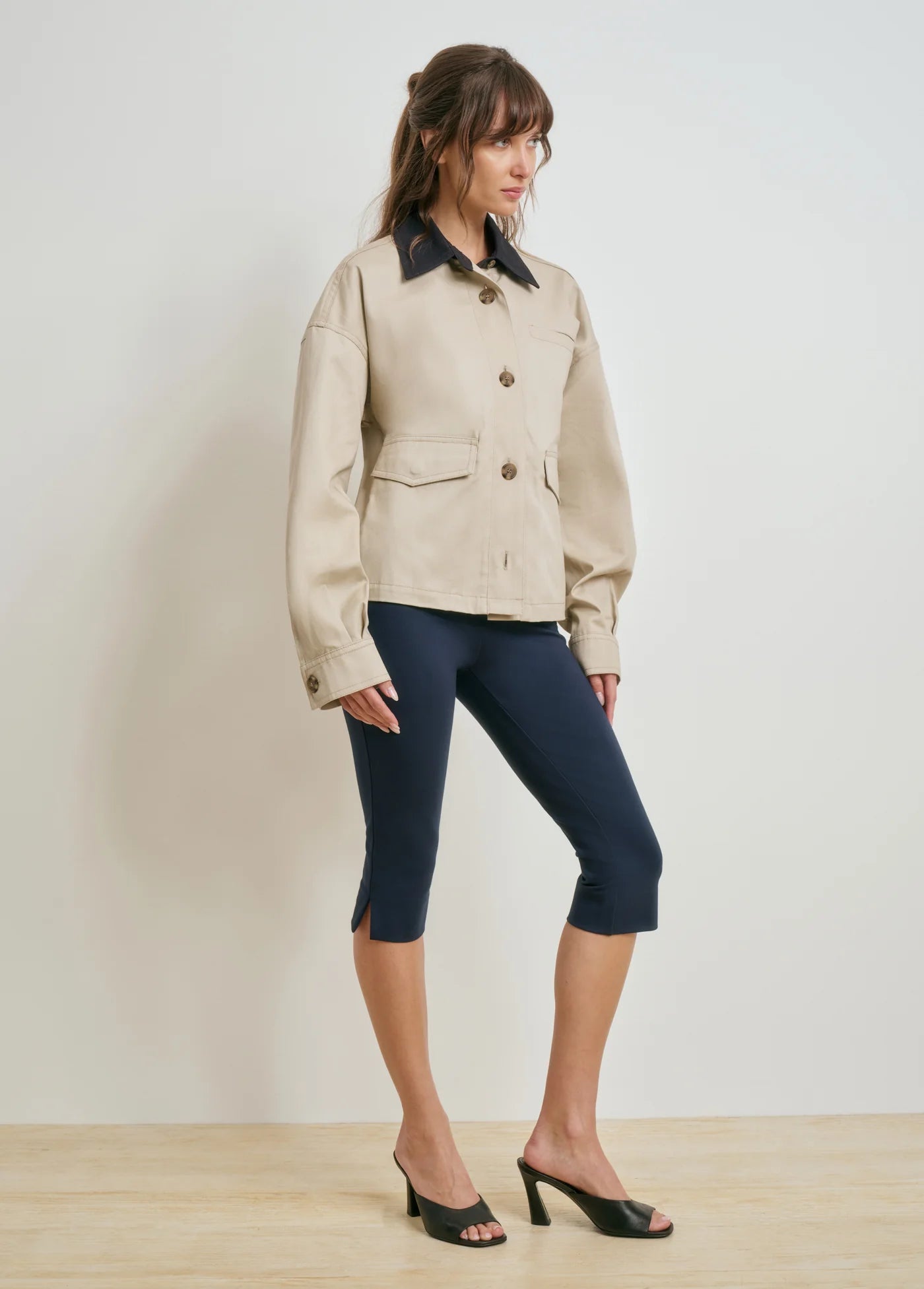 Favorite Daughter The Carla Jacket, Workwear-inspired in light khaki cotton twill jacket, spring jacket, women's outerwear