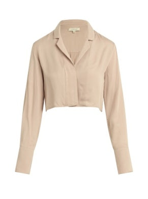 Favorite Daughter The Cropped Lily Top, cropped button down shirt, long sleeve top, women's clothing