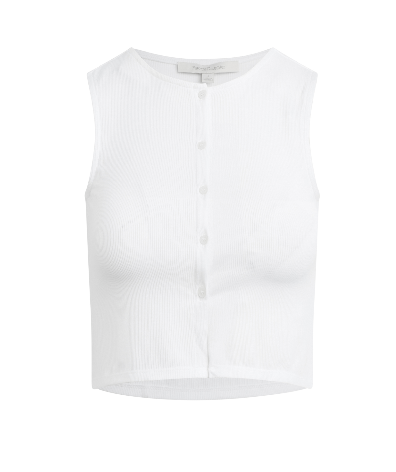 Favorite Daughter The Dalia Top, sleeveless top, sleeveless cardigan, button down top, women's clothing