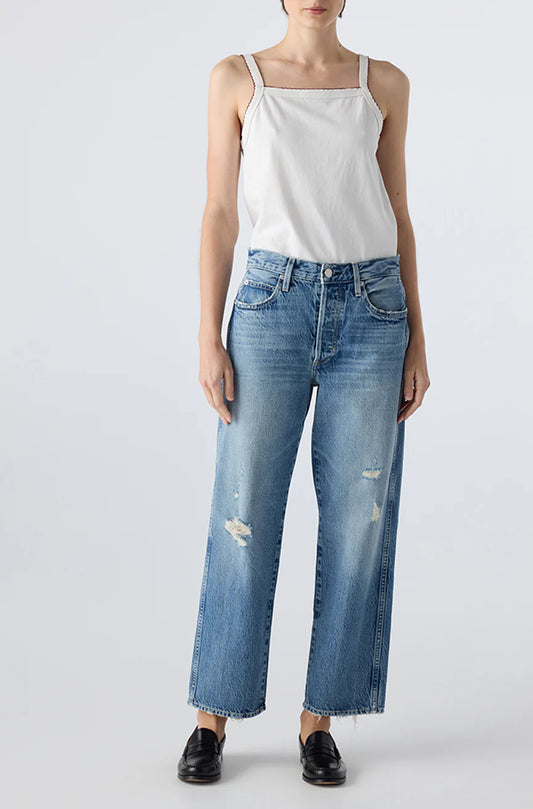 AMO Hattie, mid rise, relaxed, cropped, straight leg jeans, women's clothing