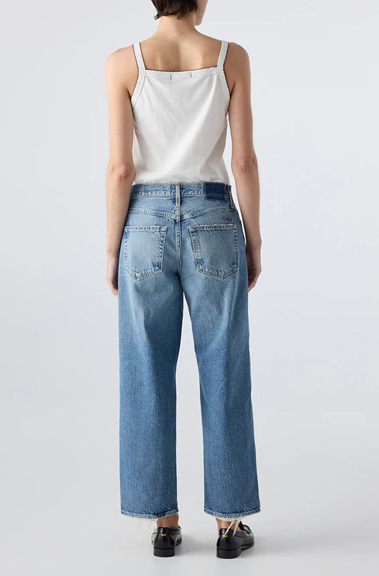 AMO Hattie, mid rise, relaxed, cropped, straight leg jeans, women's clothing