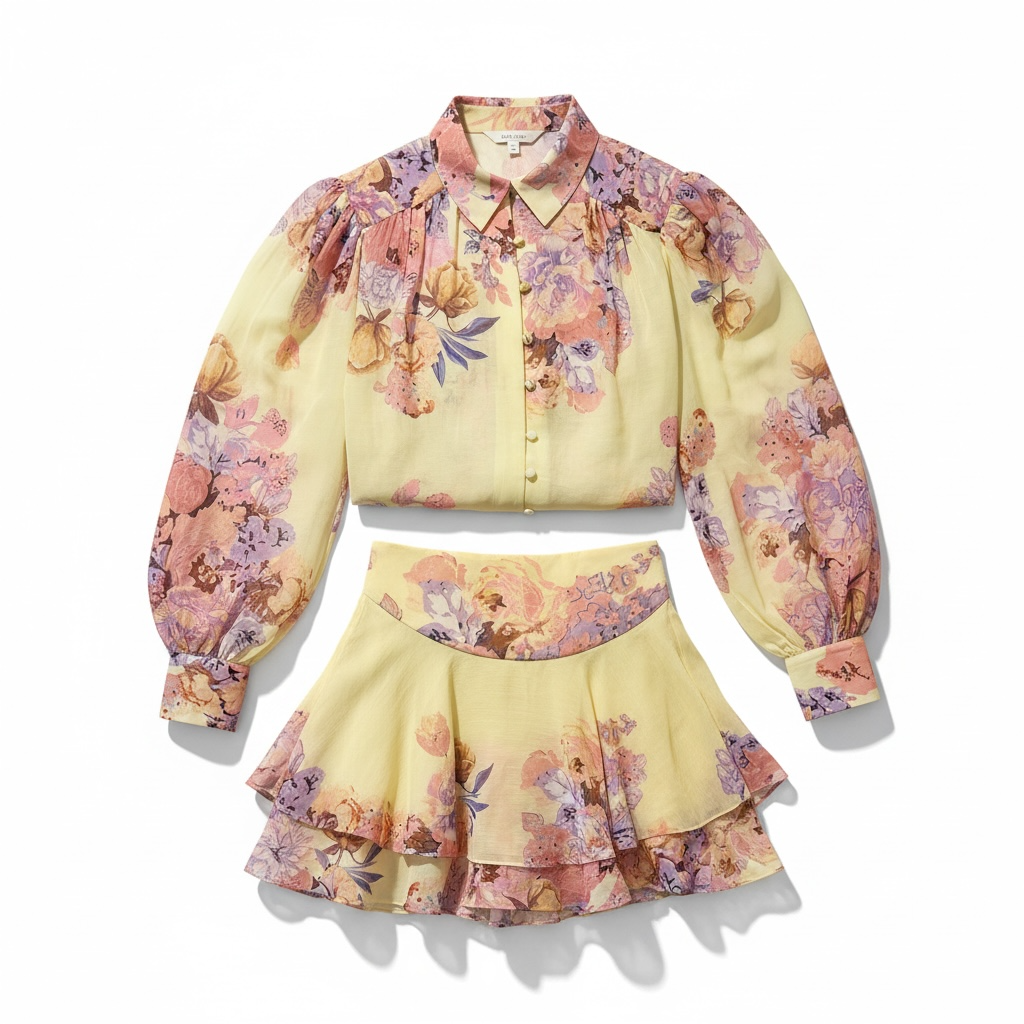 Hemant & Nandita Kysha Mini Skirt, skirt, floral skirt, matching set, resort, women's clothing