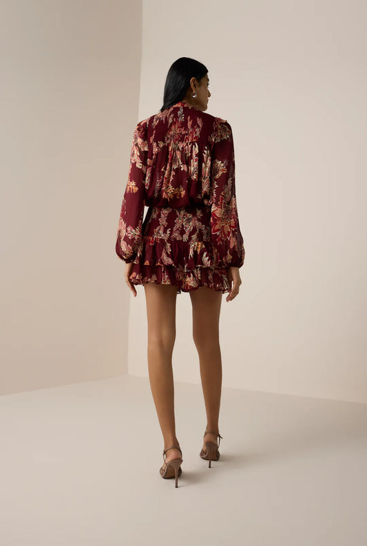 Hemant & Nandita Niya Smocked Skirt, floral skirt, mini skirt, matching set, women's clothing